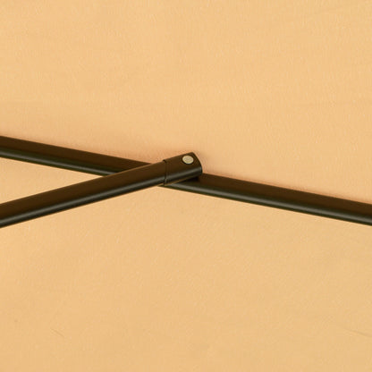 2.7m Cantilever Parasol Banana Sun Umbrella with Crank Handle and Cross Base for Outdoor Hanging Sun Shade Brown