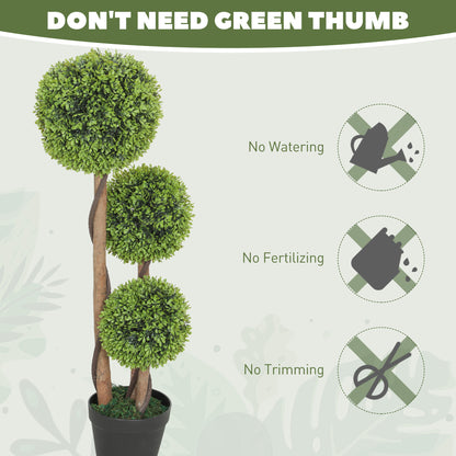 Set of 2 Artificial Topiary Balls Indoor Outdoor Faux Boxwood Balls