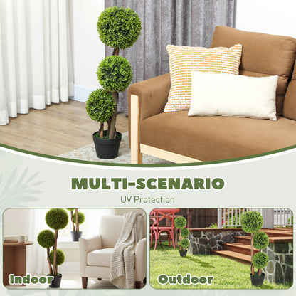 Set of 2 Artificial Topiary Balls Indoor Outdoor Faux Boxwood Balls