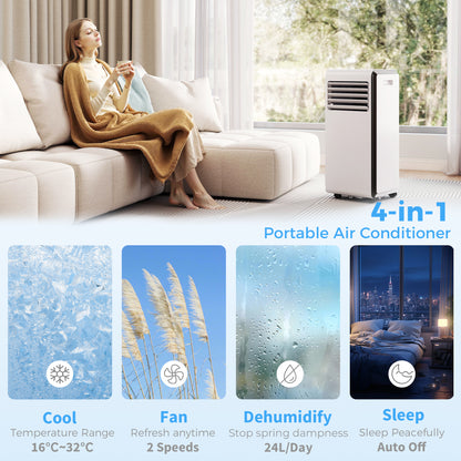 4-in-1 Portable Air Conditioner 9000 BTU Air Conditioning Unit White