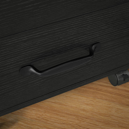 File Cabinet with 3 Drawers, Under Desk Mobile Filing Cabinet Black