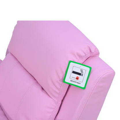 Kids Children Recliner Lounger Armchair Games Chair Sofa Seat PU Leather Look w/ Storage Space on Arms (Pink)