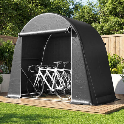 8 x 4 ft Garden Storage Shed Tent Bike Tent, Dark Grey