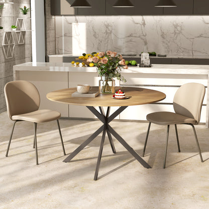 120 cm Dining Table for 4, Industrial Kitchen Table with Steel Legs