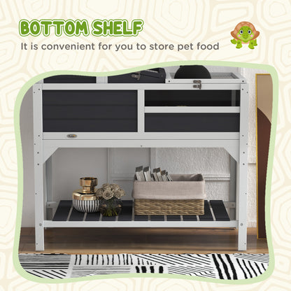 Tortoise House w/ Adjustable Lamp Holder, Openable Lid, Storage Shelf