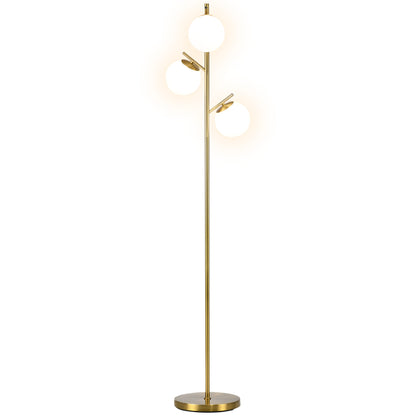 Modern Tree Floor Lamp with 3 Light, for Living Room Bedroom, Gold