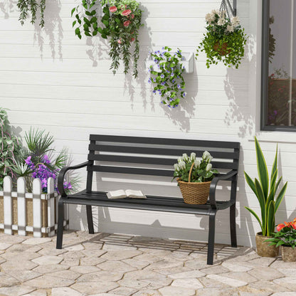 2 Seater Bench Garden Furniture Outdoor Metal Loveseat Seat Patio Chair