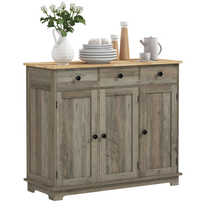 Sideboard Buffet Cabinet with Storage Cabinets and Drawers Grey