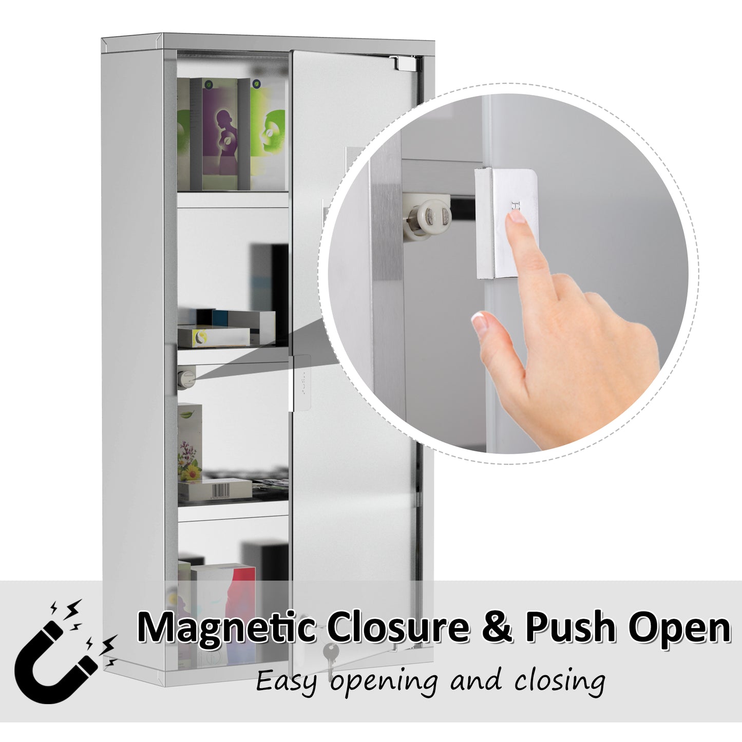 Medicine Cabinet Houseware Stainless Steel Medicine Cabinet Glass Door