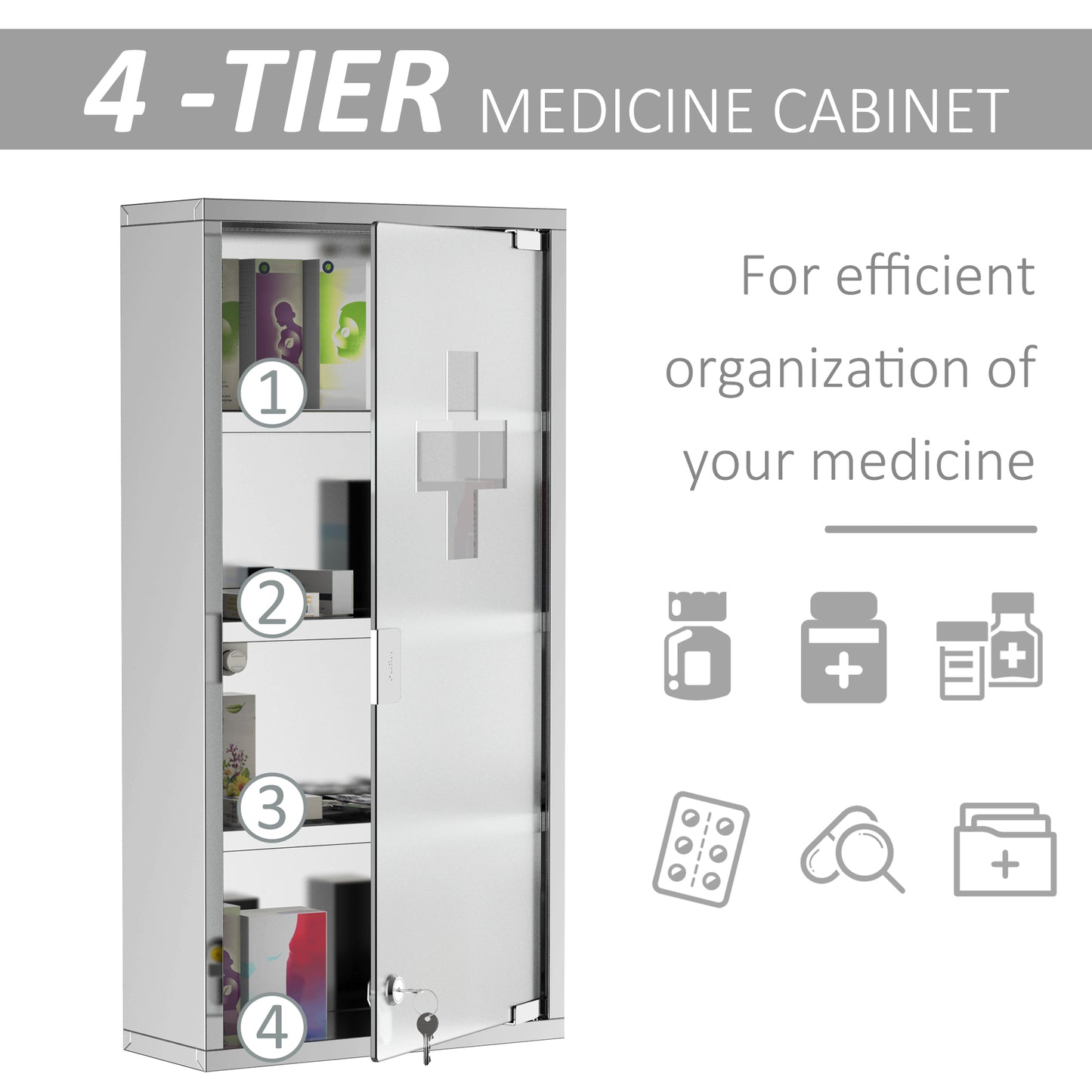 Medicine Cabinet Houseware Stainless Steel Medicine Cabinet Glass Door