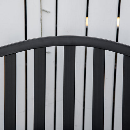 Outdoor Bench with Liftable Middle Table, Patio Loveseat, Black