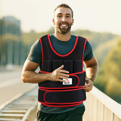 20KGS Adjustable Weight Vest Running Gym Training Weight Loss, Red