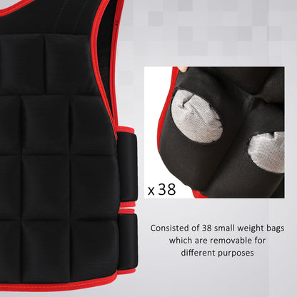 20KGS Adjustable Weight Vest Running Gym Training Weight Loss, Red