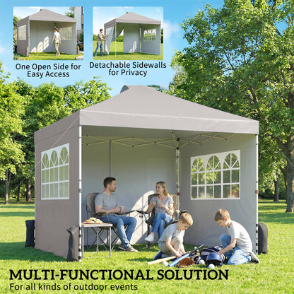 Pop Up Canopy Waterproof Height Adjustable 3 x 3 (m) Grey