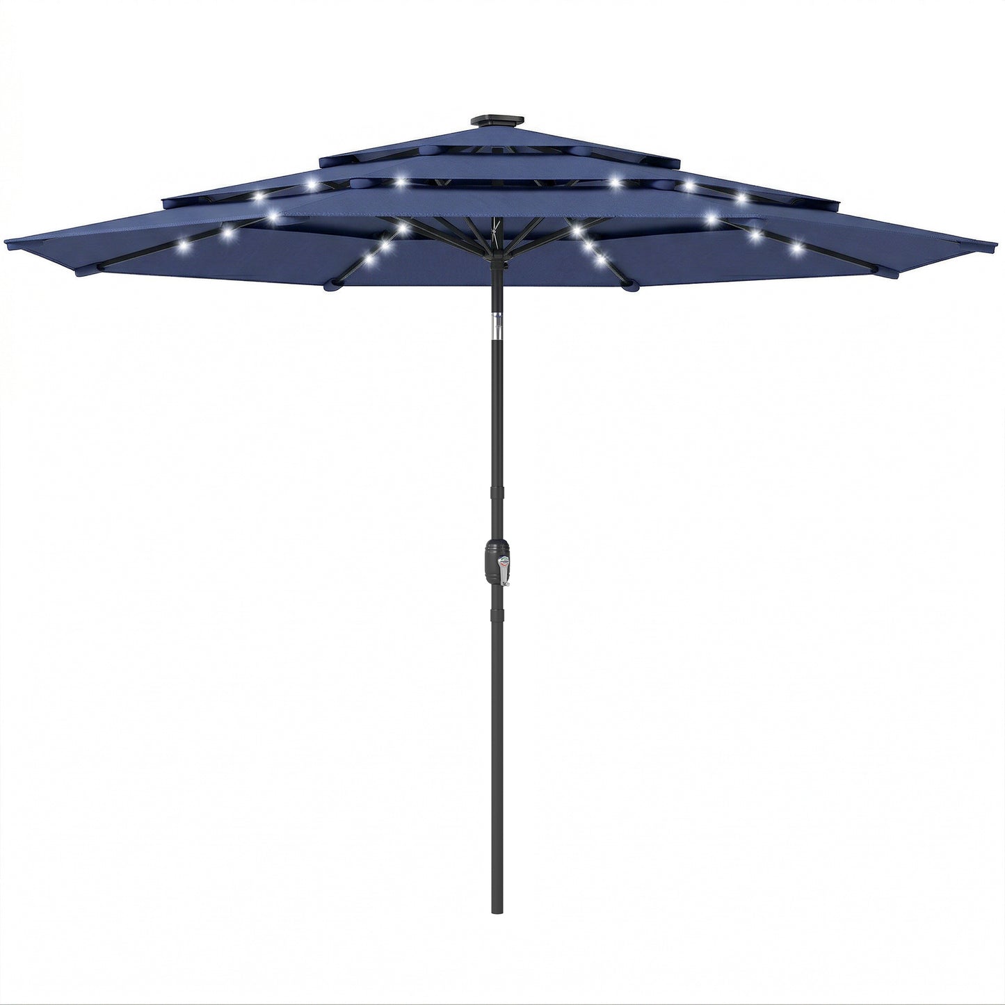 2.8 m Garden Parasol Umbrella with Light, Patio Umbrella, Navy Blue