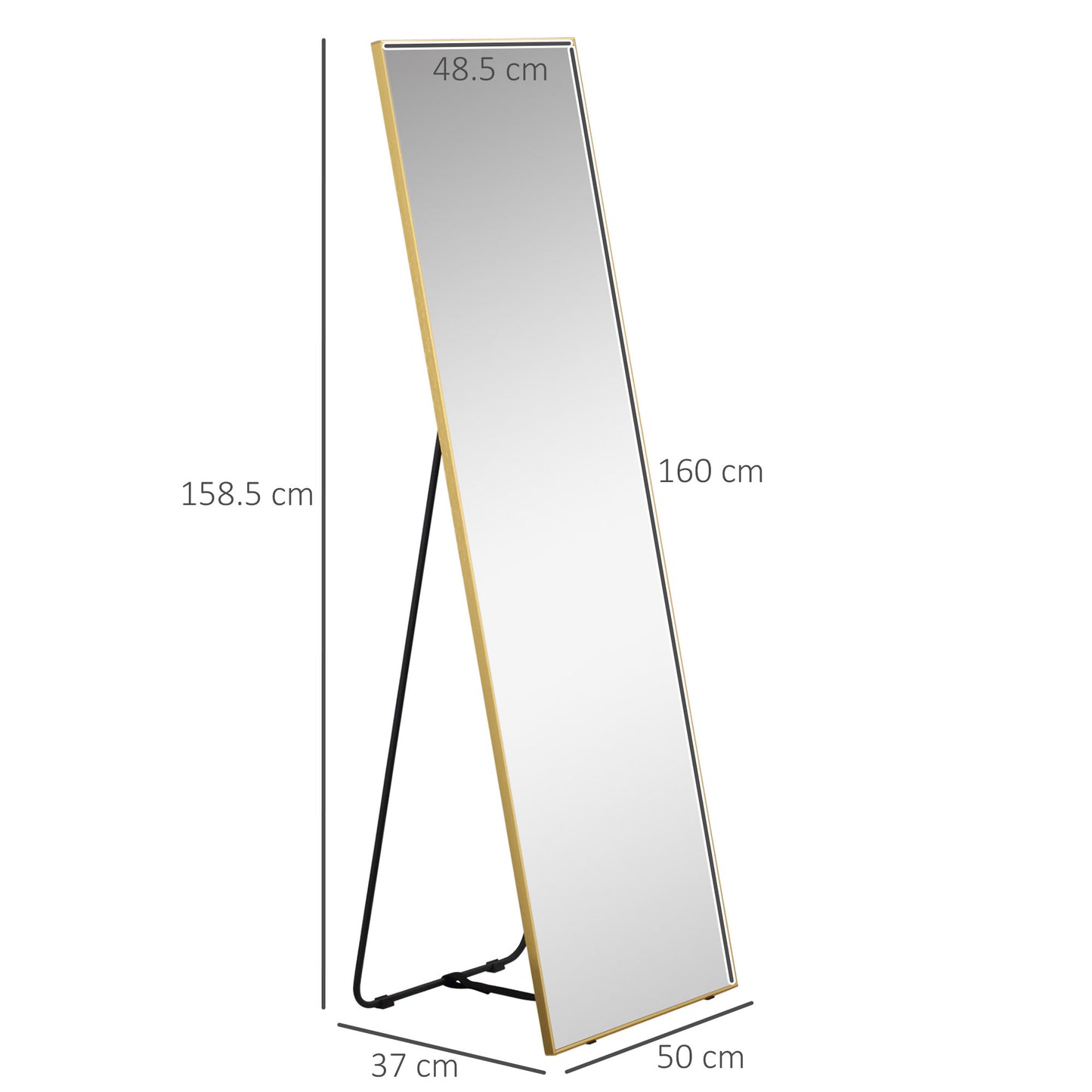 Full Length Mirror Dressing Mirror Wall-Mounted Entryway Gold Frame
