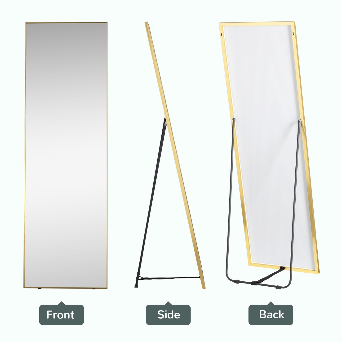 Full Length Mirror Dressing Mirror Wall-Mounted Entryway Gold Frame