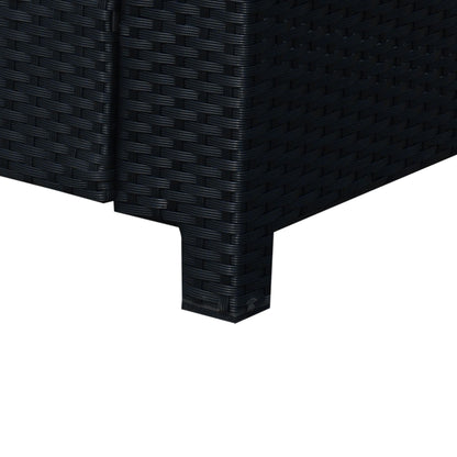 Rattan Wicker 2-seat Loveseat Padded Garden Furniture Black