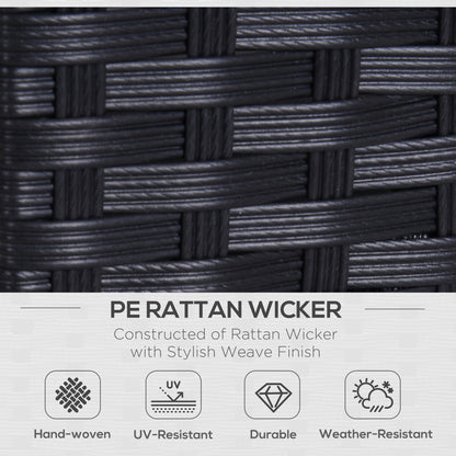 Rattan Wicker 2-seat Loveseat Padded Garden Furniture Black