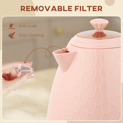 Electric Kettle, Fast Boil, 1.7L, 3kW, Auto Shut-off, Light Pink