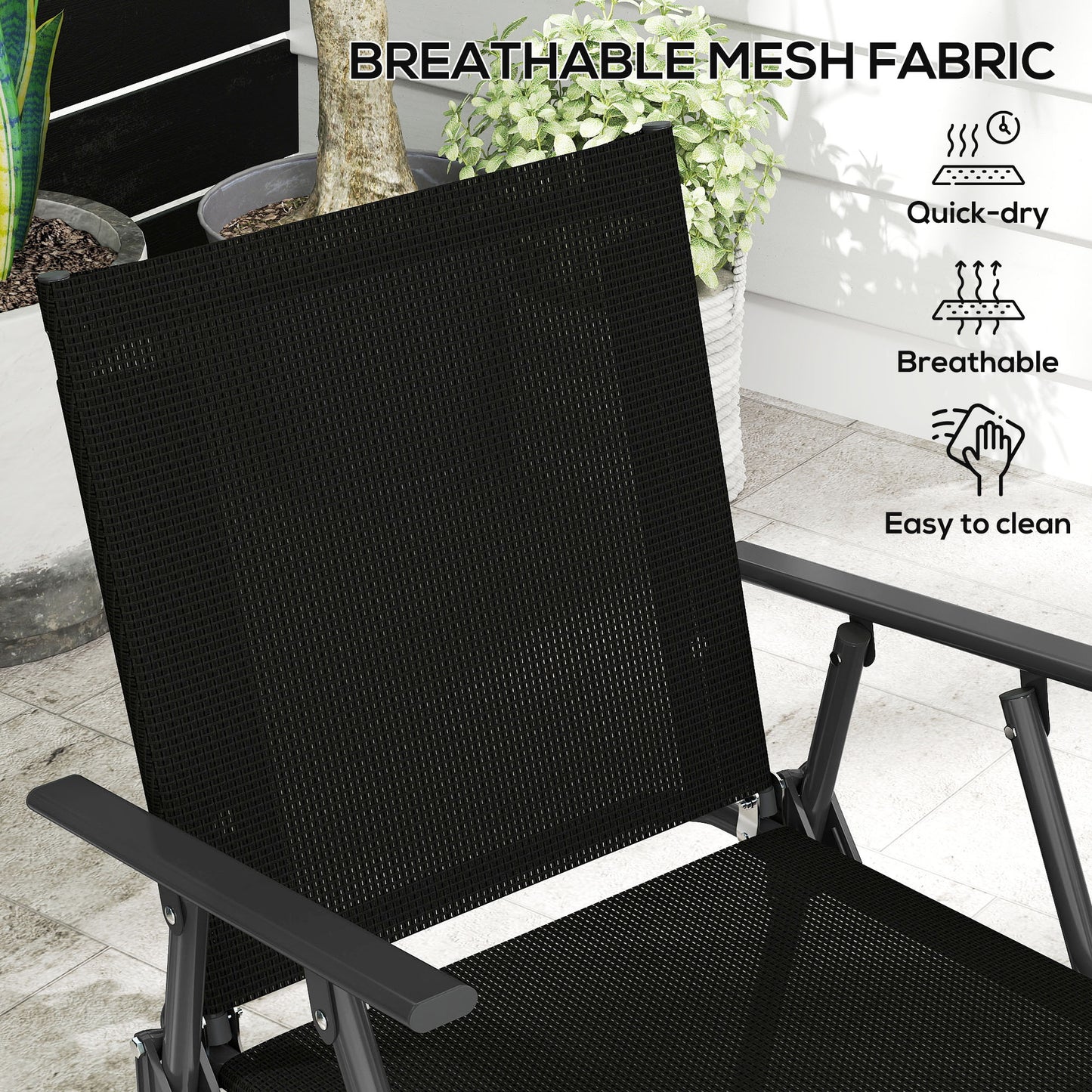Patio Furniture Set, Garden Set w/ Table, Foldable Chairs, a Loveseat