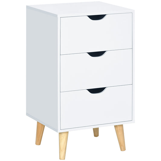 Chest of Drawers, 3 Drawer Unit Storage Chest Bedroom, Cream White