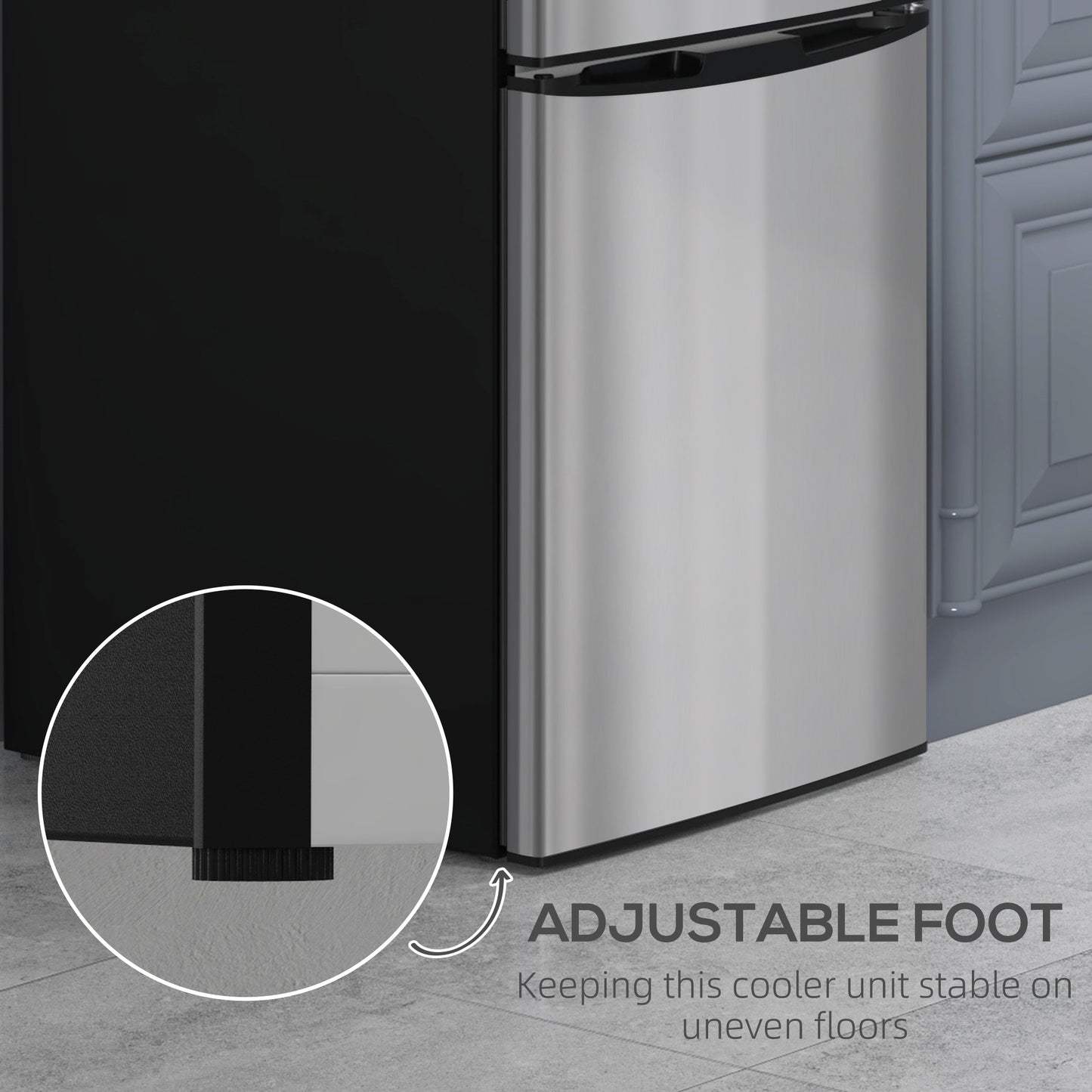88L Small Fridge Freezer with 5-Setting Thermostat, Inner Light