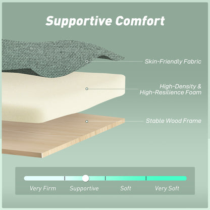 2 Seater Sofa Bed, Convertible Pull Out Bed Settee, Light Green