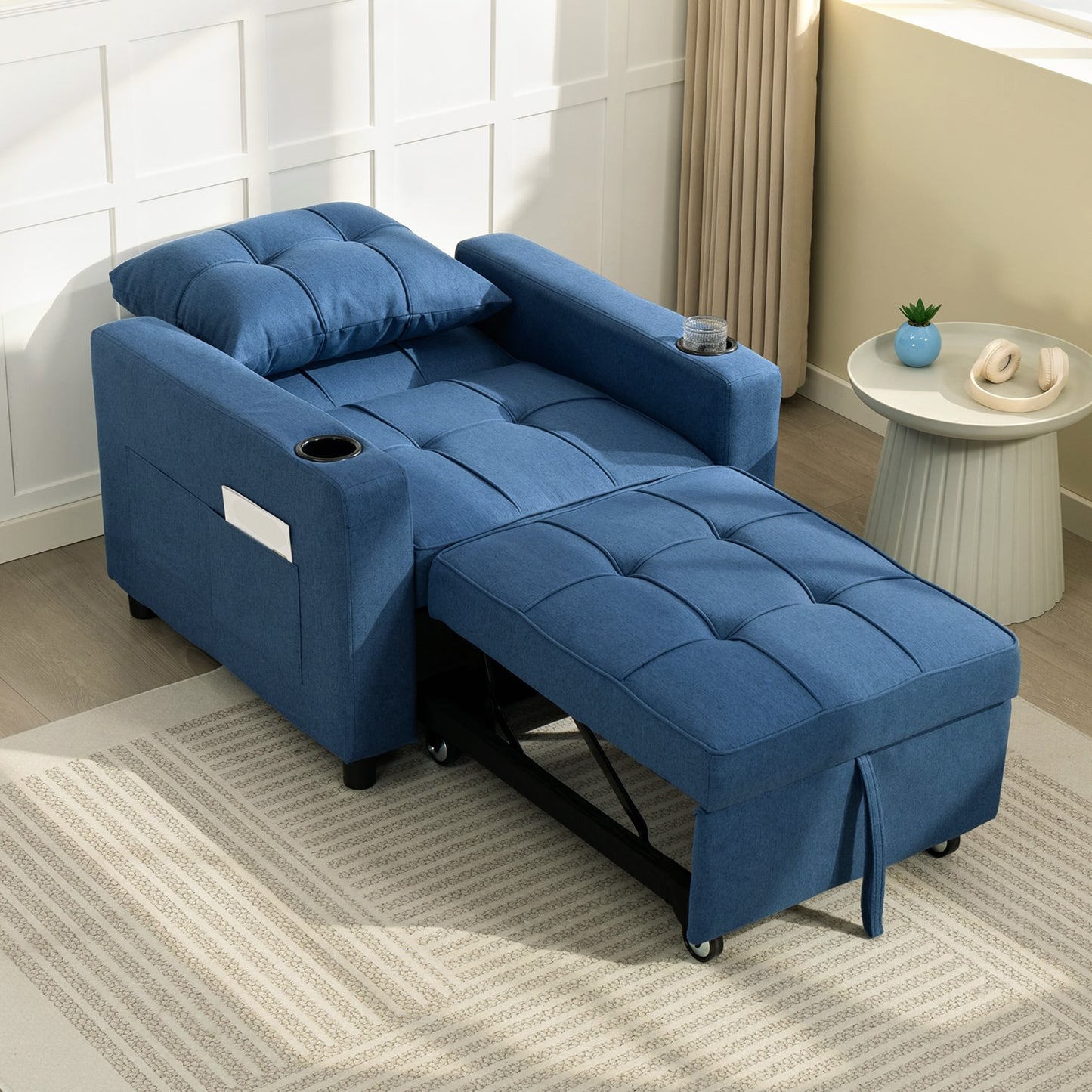 3-in-1 Sofa Bed, Convertible Sleeper Chair with Adjustable Backrest
