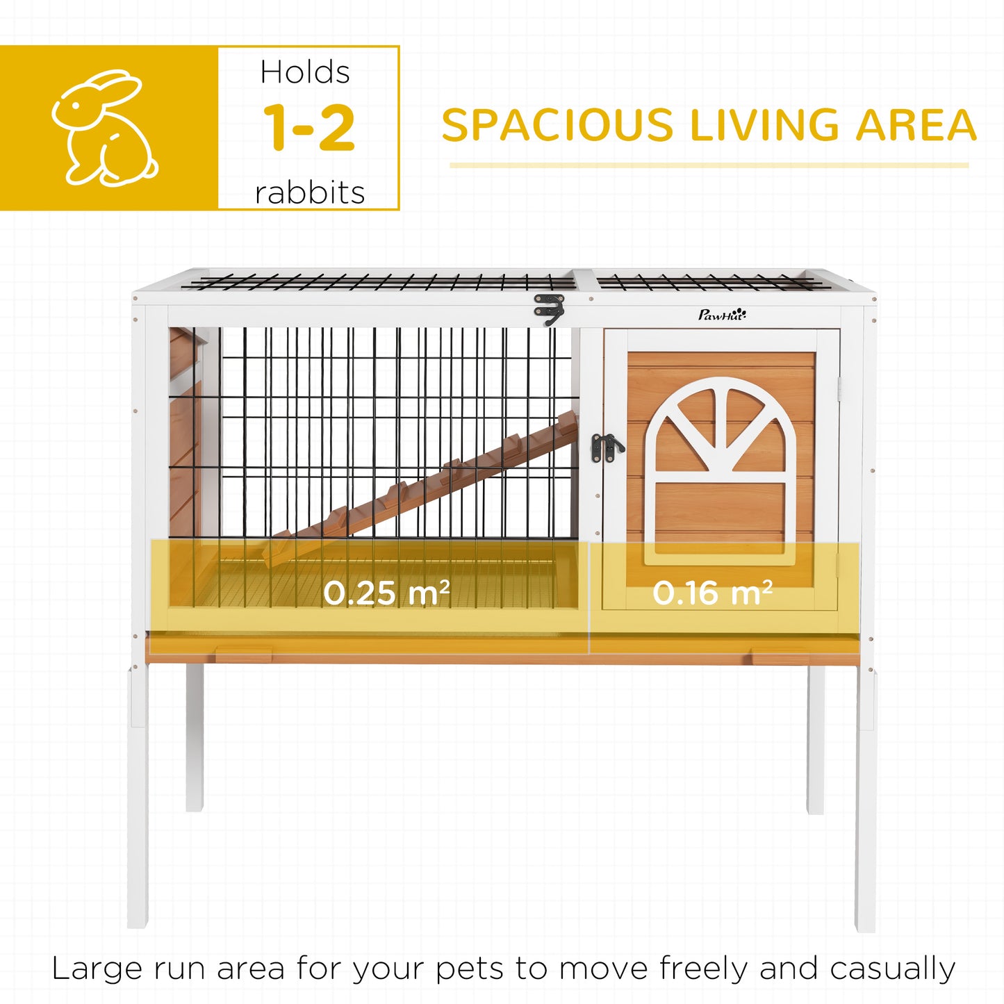 Wooden Rabbit Hutch, Small Animal House w/ Removable Tray, Openable Roof