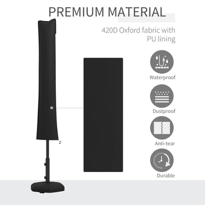 Parasol Cover, Patio Cantilever Cover, Banana Umbrella Cover, Black