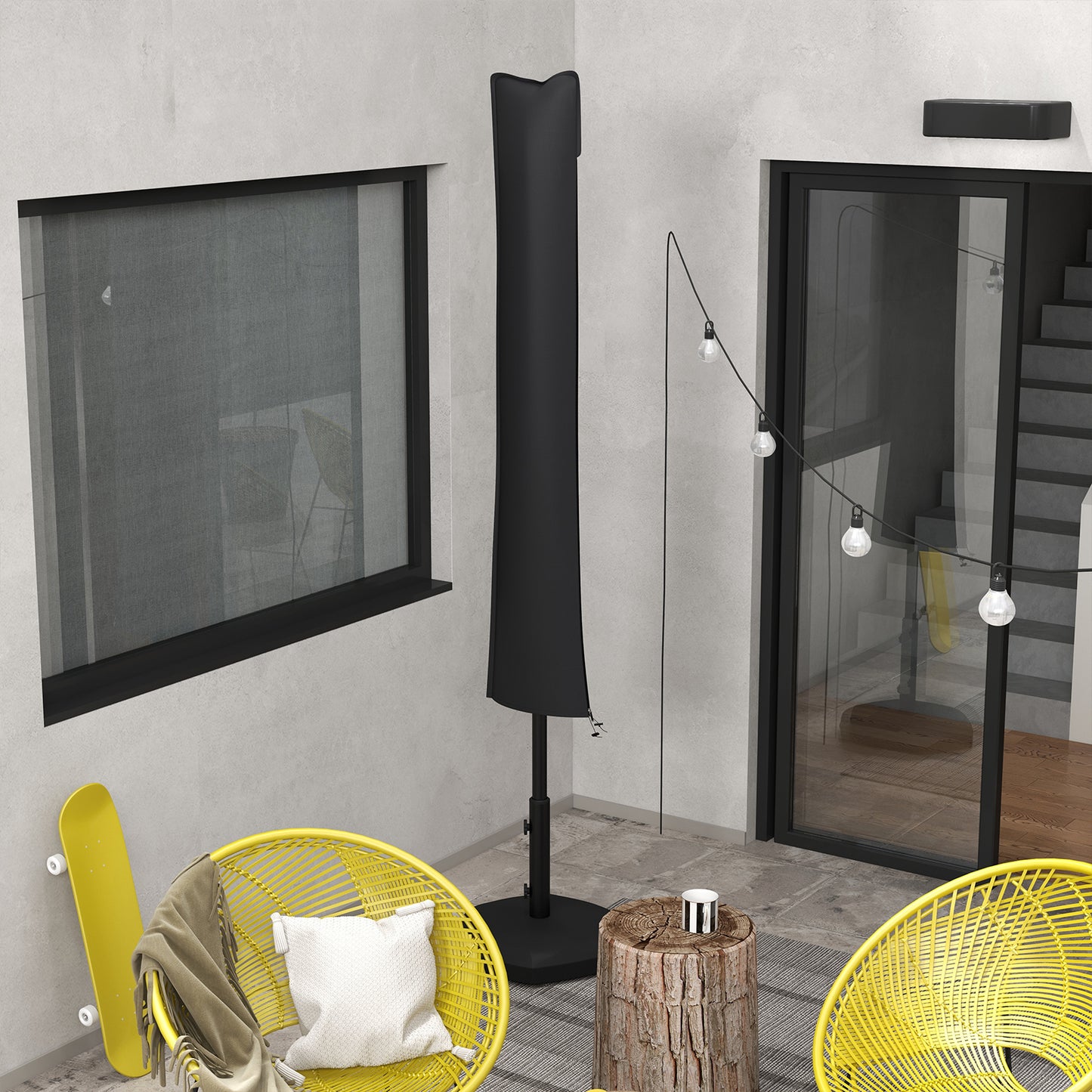 Parasol Cover, Patio Cantilever Cover, Banana Umbrella Cover, Black