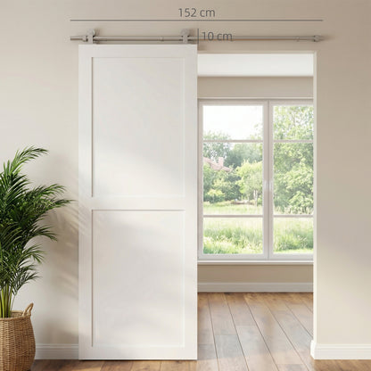 Sliding Door Hardware Kit Smooth Quiet 152cm Silver Tone