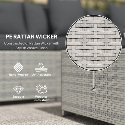6 Pieces Rattan Furniture Set Garden Sofa Set Mixed Grey