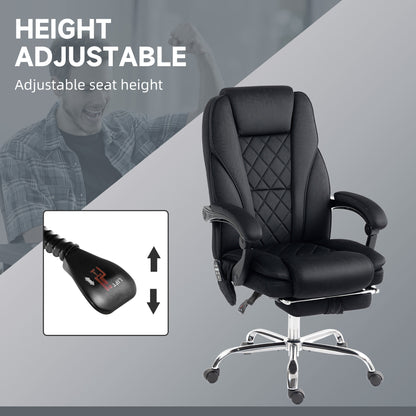 Massage Office Chair, Heated Reclining Desk Chair, Black