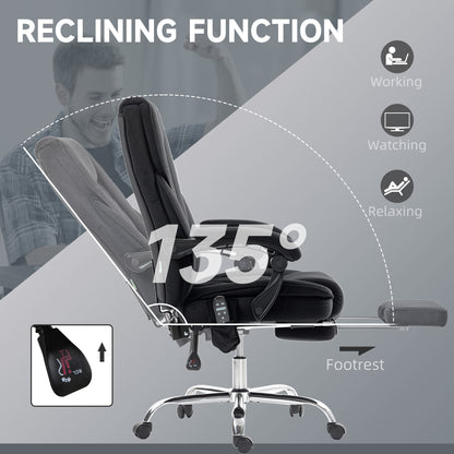 Massage Office Chair, Heated Reclining Desk Chair, Black
