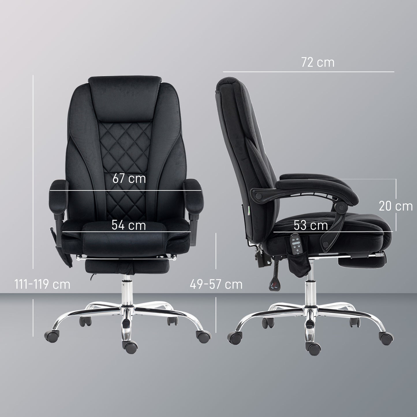 Massage Office Chair, Heated Reclining Desk Chair, Black