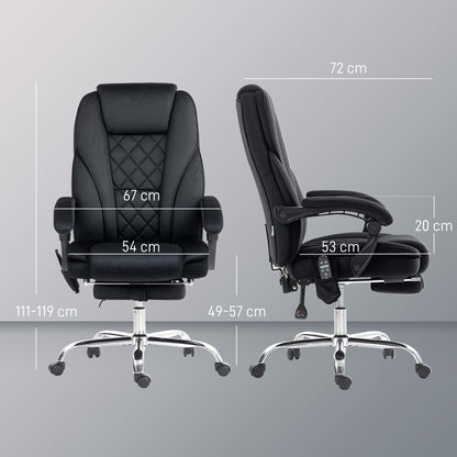 Massage Office Chair, Heated Reclining Desk Chair, Black