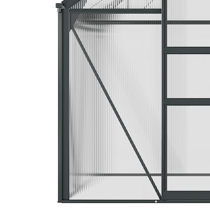 6 x 6ft Polycarbonate Greenhouse, Large Walk in Green House with Slide Door and Window, Grey