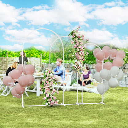 Wedding Arch Frame Set, 2.2, 2, 1.8 m Arch Backdrop Stand White