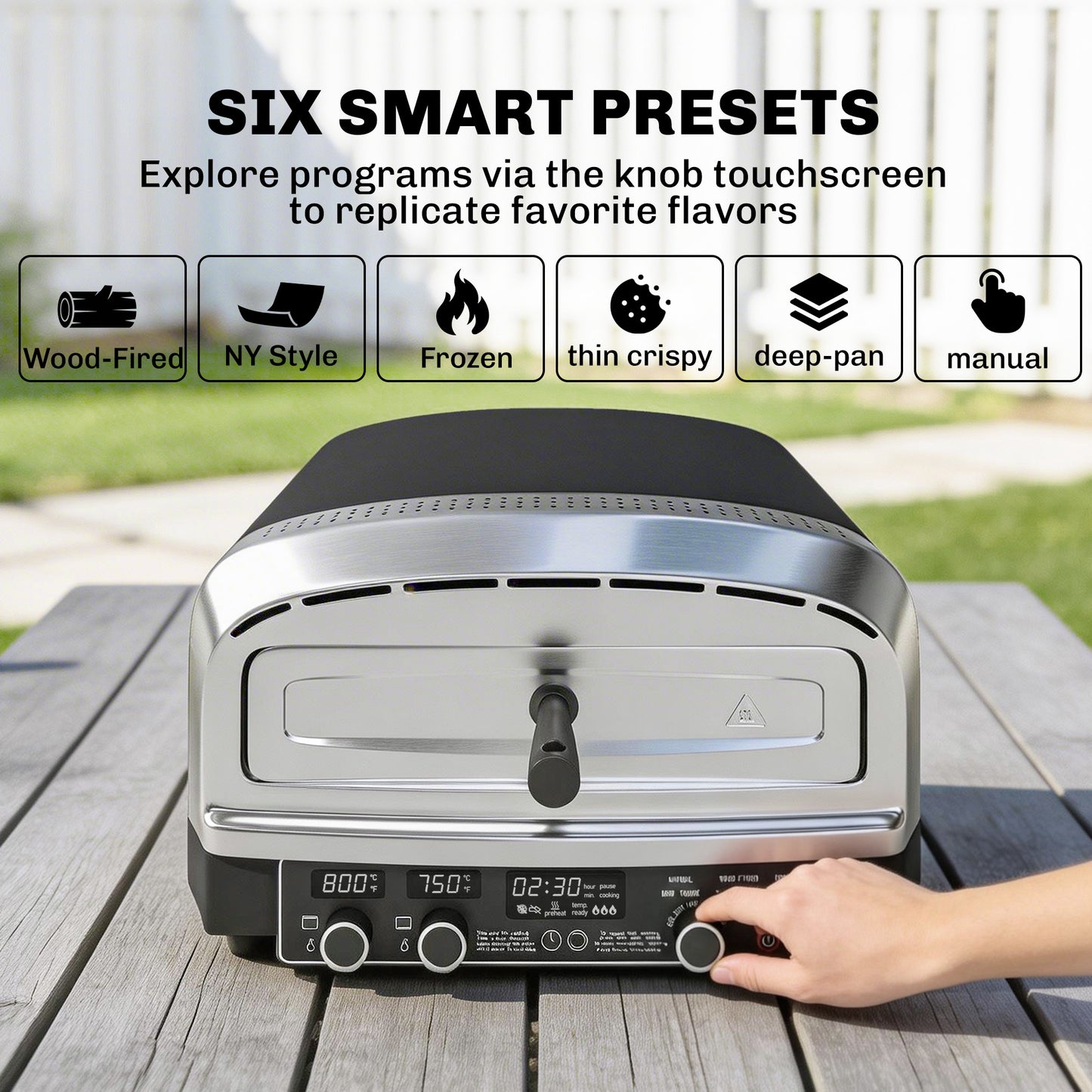 Outdoor Pizza Oven Dual Heating Control 37 cm