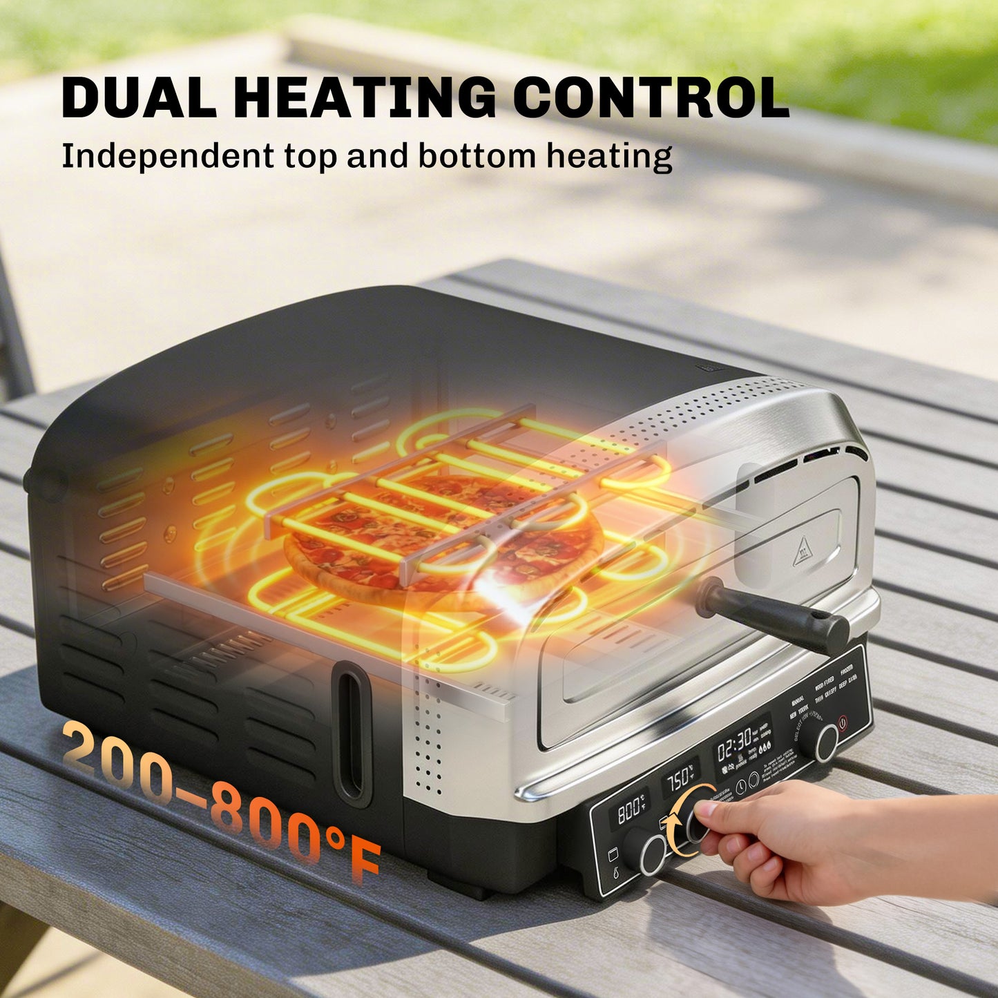 Outdoor Pizza Oven Dual Heating Control 37 cm