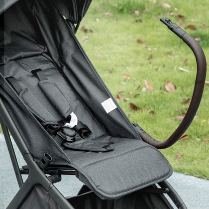 Baby Stroller with Adjustable Seat, Travel Pushchair, Dark Grey