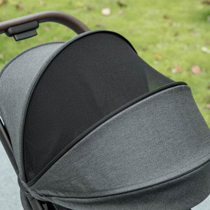 Baby Stroller with Adjustable Seat, Travel Pushchair, Dark Grey