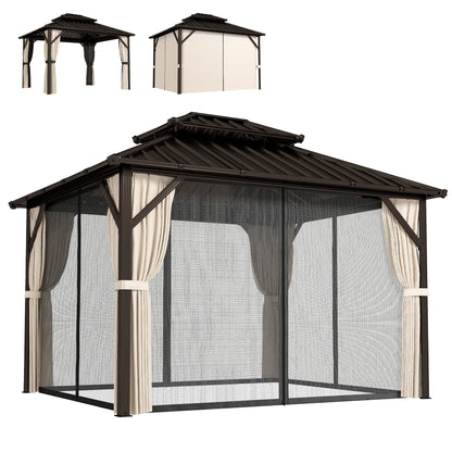 3 x 3 m Hardtop Gazebo Canopy with Aluminium Frame, Garden Gazebo