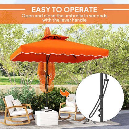 2.5m Cantilever Garden Parasol Umbrella with Cross Base, Orange