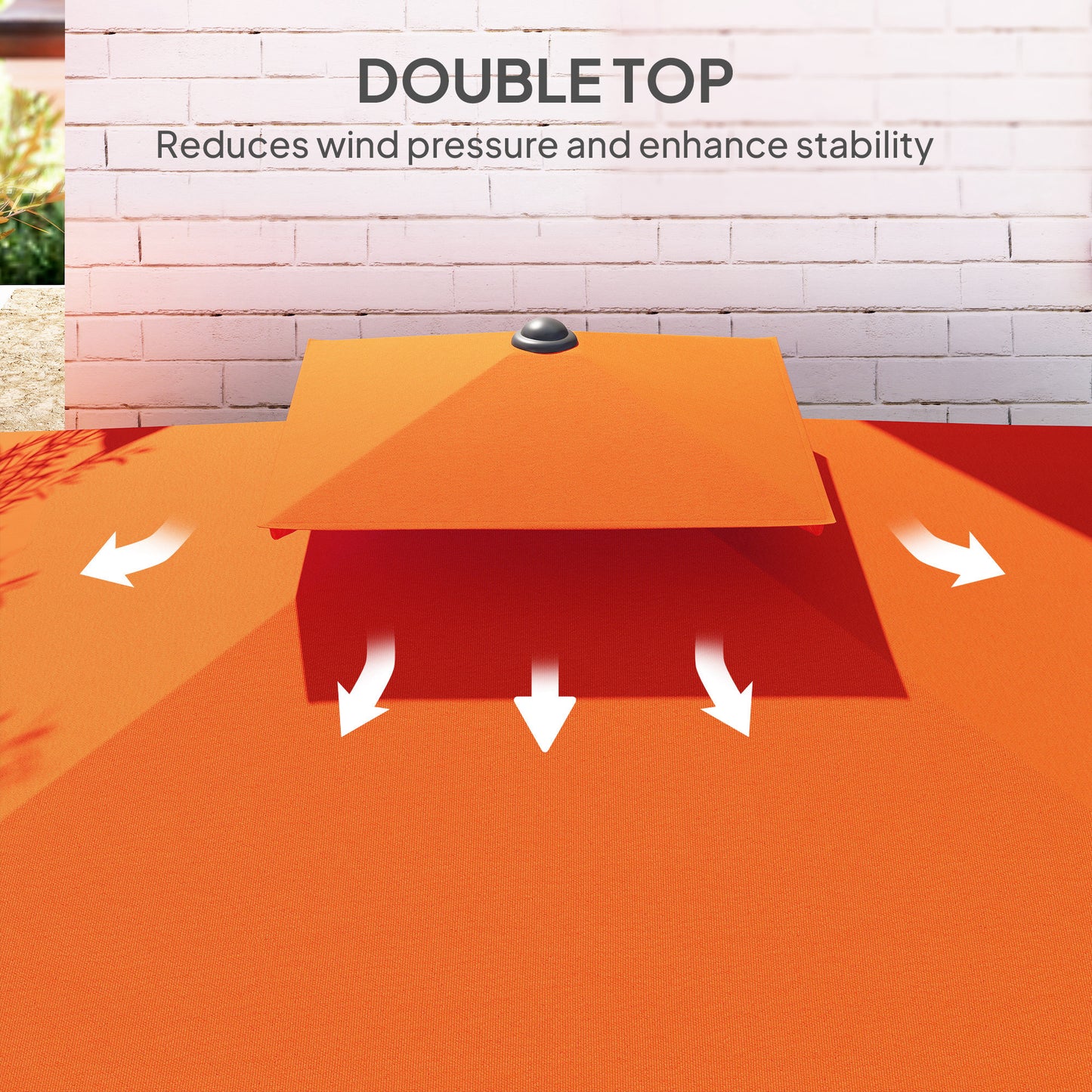 2.5m Cantilever Garden Parasol Umbrella with Cross Base, Orange