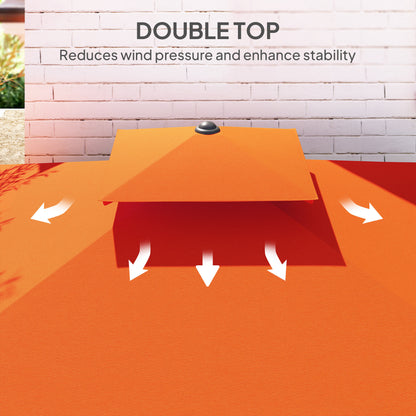 2.5m Cantilever Garden Parasol Umbrella with Cross Base, Orange