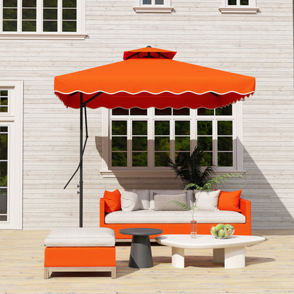 2.5m Cantilever Garden Parasol Umbrella with Cross Base, Orange