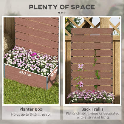 Garden Planter with Trellis for Climbing Plants, Vines, Flowers, Freestanding Raised Bed for Outdoor, Patio, Planter Box
